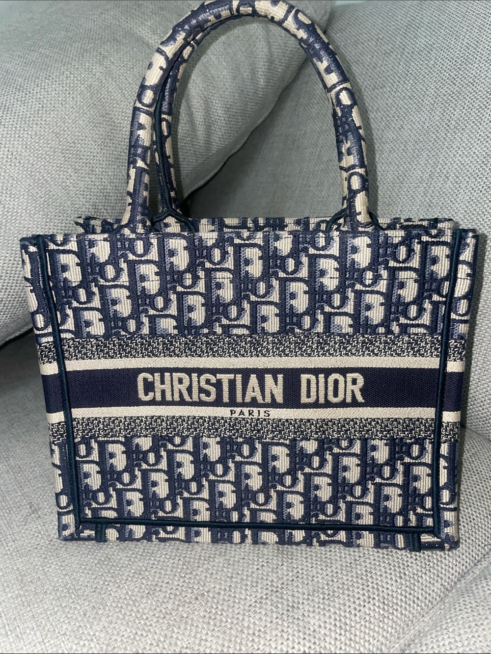Dior Navy and Cream Signature Book Tote
